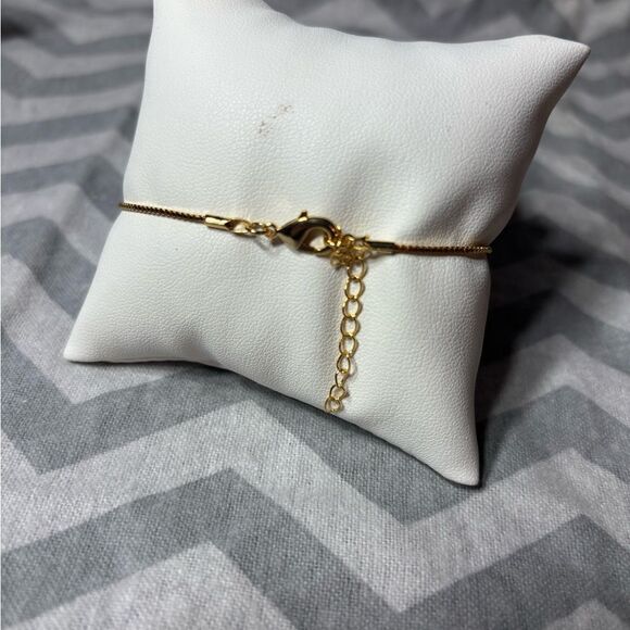 New! Gold Tone Dainty Bracelet Lobster Clasp & Extension - Picture 3 of 4